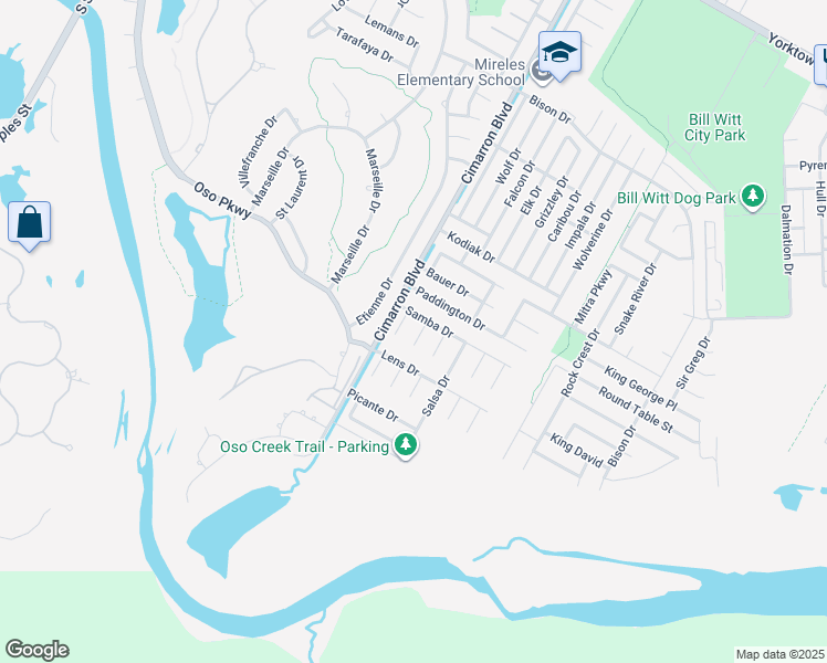 map of restaurants, bars, coffee shops, grocery stores, and more near 8209 Tango Circle in Corpus Christi