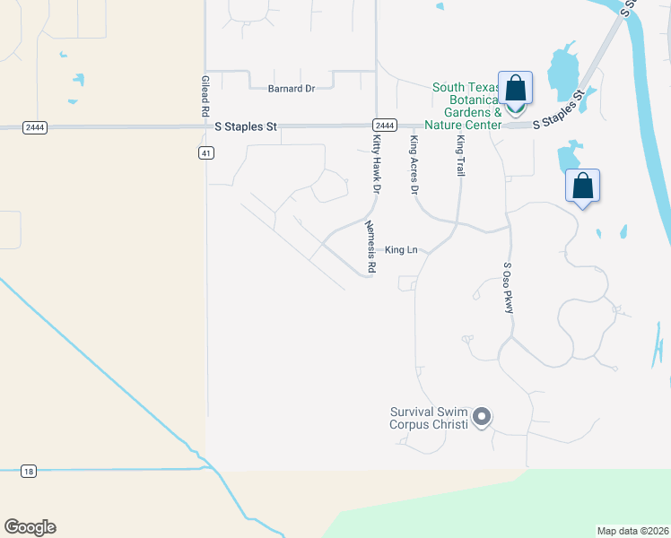map of restaurants, bars, coffee shops, grocery stores, and more near 8849 Marauder Drive in Corpus Christi