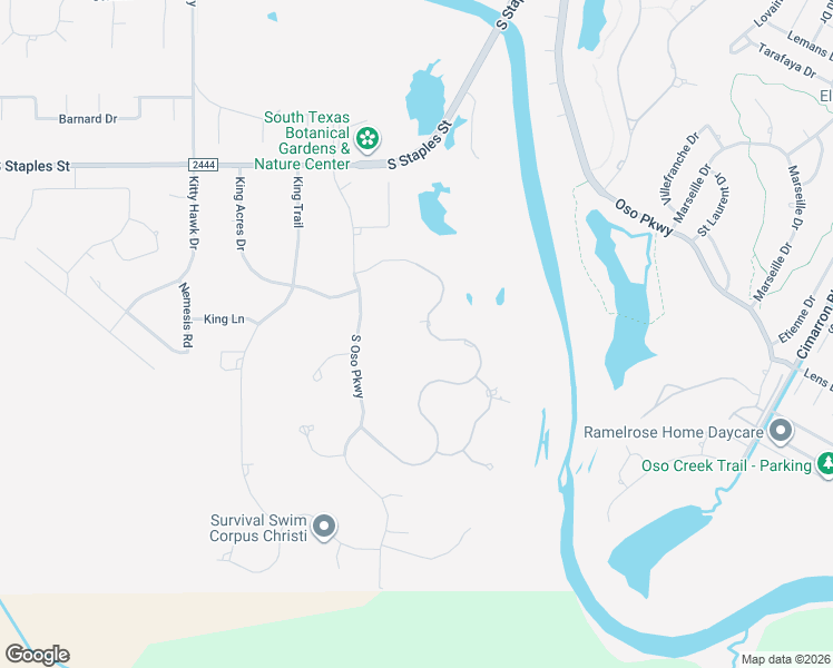 map of restaurants, bars, coffee shops, grocery stores, and more near 5917 Lago Vista Drive in Corpus Christi