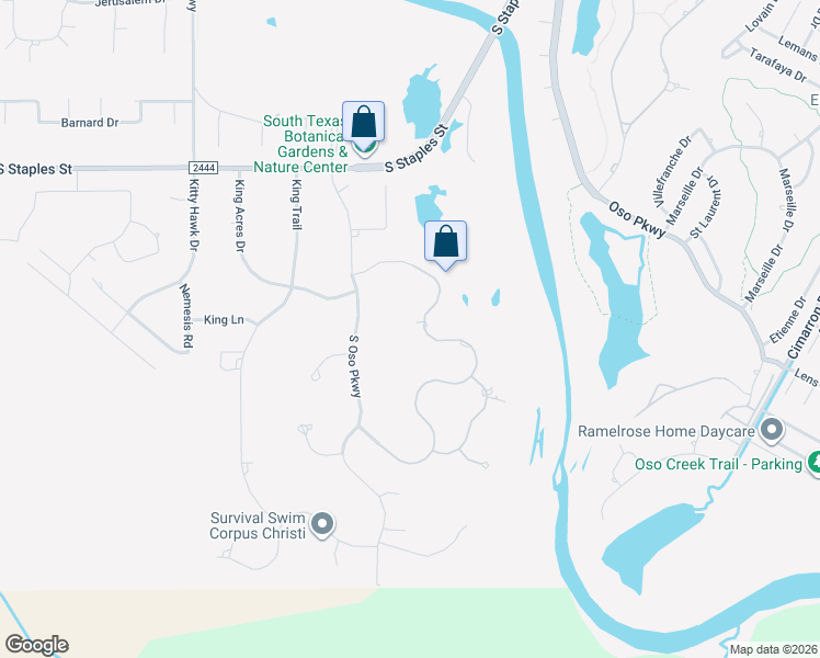 map of restaurants, bars, coffee shops, grocery stores, and more near 5917 Lago Vista Drive in Corpus Christi