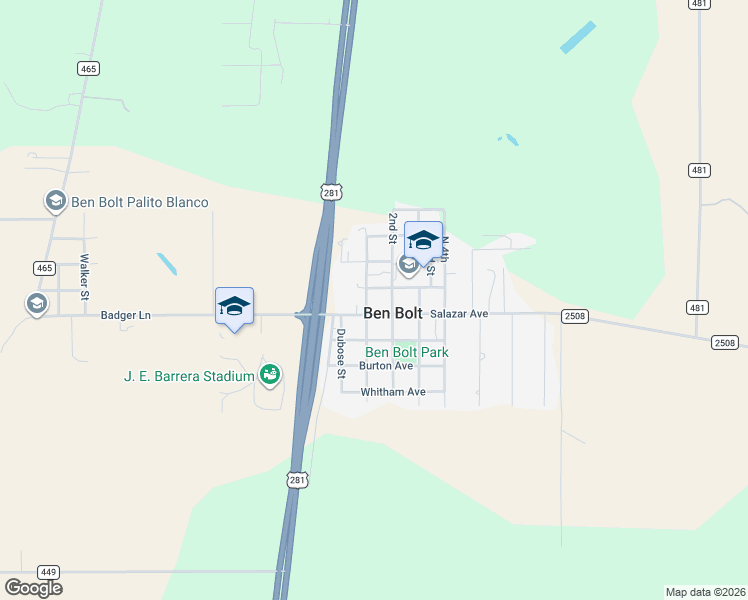 map of restaurants, bars, coffee shops, grocery stores, and more near in Ben Bolt