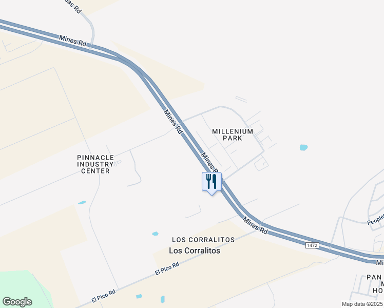 map of restaurants, bars, coffee shops, grocery stores, and more near 18728 Farm to Market 1472 in Laredo