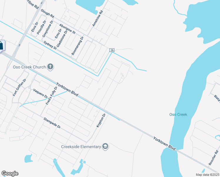 map of restaurants, bars, coffee shops, grocery stores, and more near 4026 Azali Drive in Corpus Christi