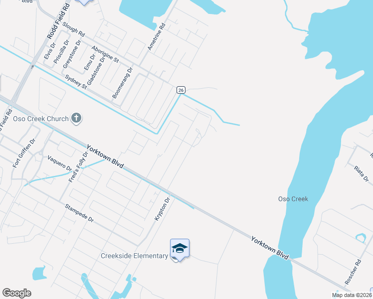 map of restaurants, bars, coffee shops, grocery stores, and more near 7922 Yorktown Boulevard in Corpus Christi