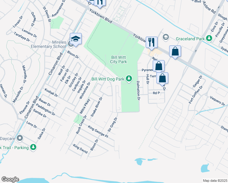 map of restaurants, bars, coffee shops, grocery stores, and more near 6802 Safety Steel Drive in Corpus Christi