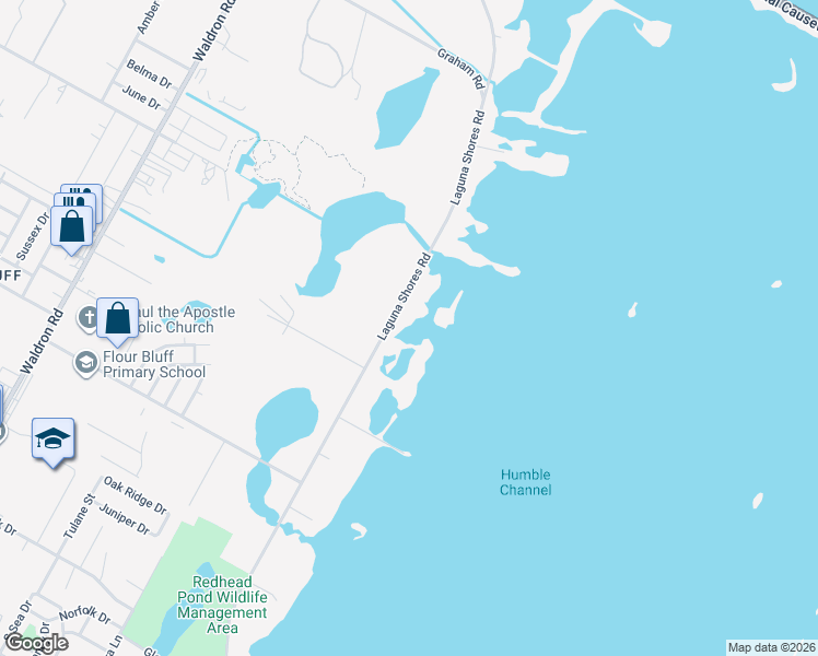 map of restaurants, bars, coffee shops, grocery stores, and more near 2002 Laguna Shores Road in Corpus Christi