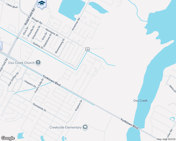 map of restaurants, bars, coffee shops, grocery stores, and more near 7808 Yorktown Boulevard in Corpus Christi