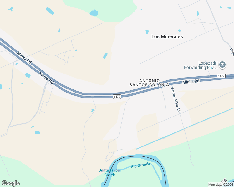 map of restaurants, bars, coffee shops, grocery stores, and more near Mines Road in Laredo