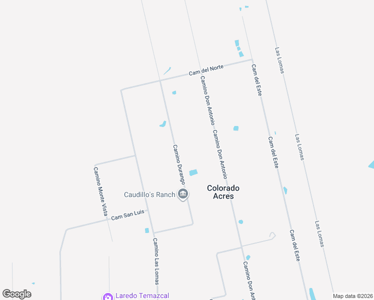 map of restaurants, bars, coffee shops, grocery stores, and more near 1049 Camino Don Antonio in Laredo