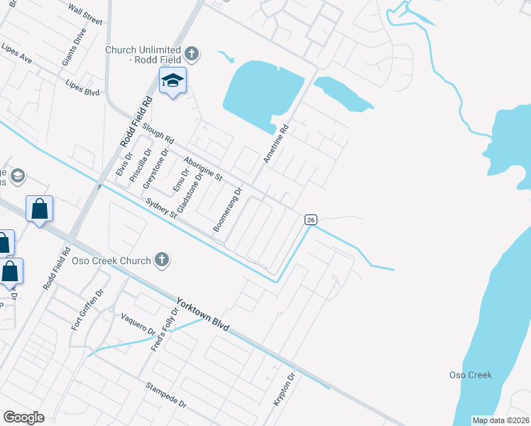 map of restaurants, bars, coffee shops, grocery stores, and more near 3813 Fred's Folly Drive in Corpus Christi
