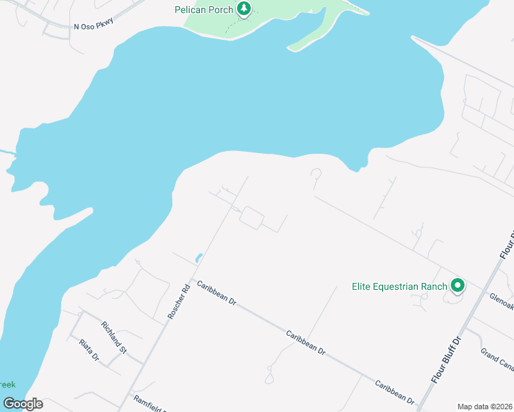 map of restaurants, bars, coffee shops, grocery stores, and more near 3217 Roscher Road in Corpus Christi