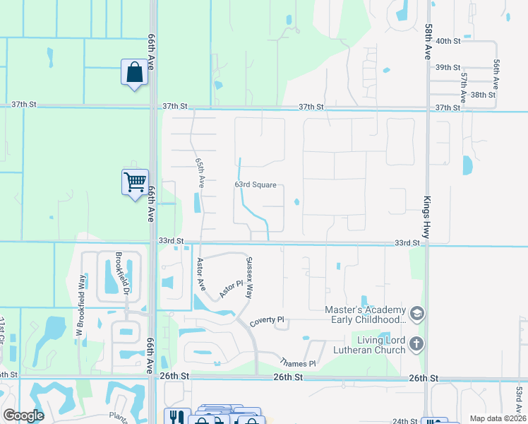 map of restaurants, bars, coffee shops, grocery stores, and more near 6300 33rd Manor in Vero Beach