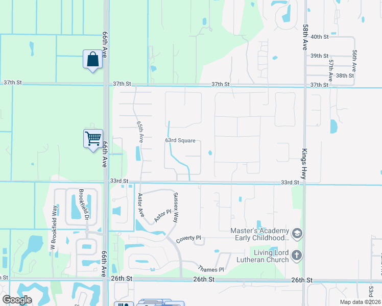 map of restaurants, bars, coffee shops, grocery stores, and more near 3428 63rd Square in Vero Beach