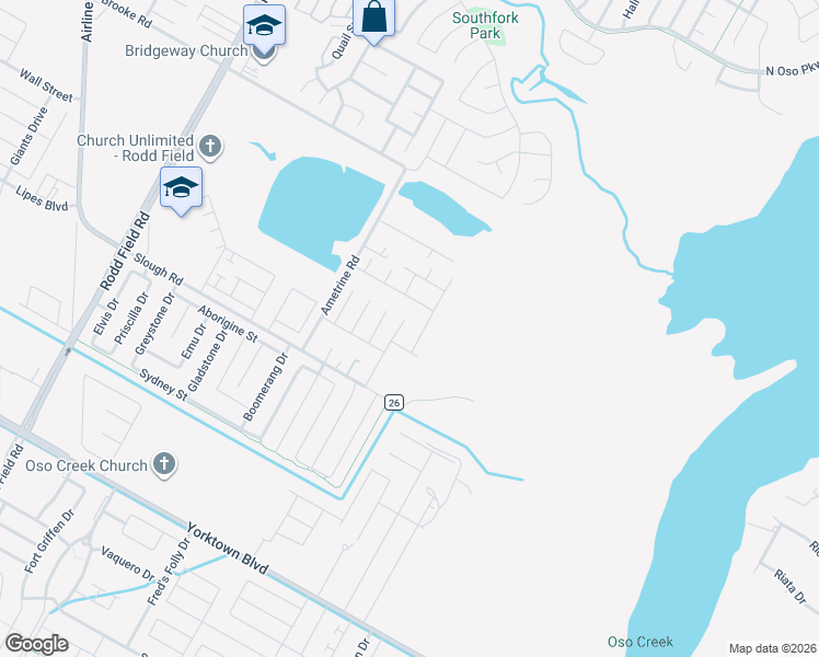 map of restaurants, bars, coffee shops, grocery stores, and more near 3614 Tanzanite Drive in Corpus Christi