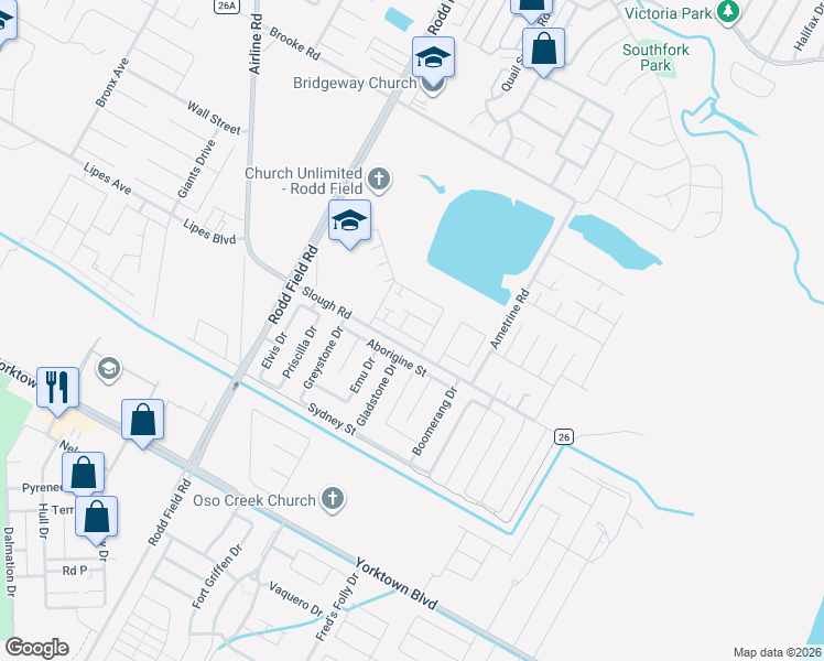 map of restaurants, bars, coffee shops, grocery stores, and more near 7410 Kolda Drive in Corpus Christi