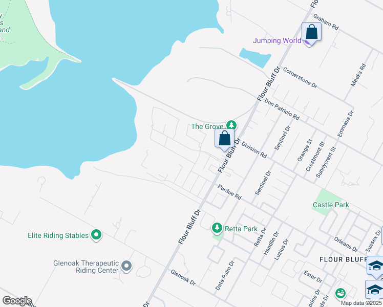 map of restaurants, bars, coffee shops, grocery stores, and more near 1522 Antoinette Drive in Corpus Christi