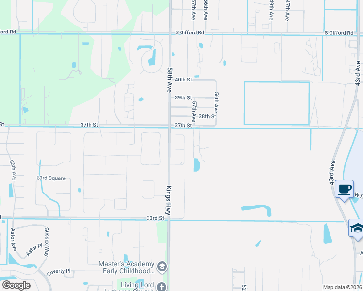 map of restaurants, bars, coffee shops, grocery stores, and more near 3580 57th Avenue in Vero Beach
