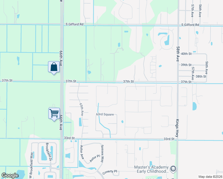 map of restaurants, bars, coffee shops, grocery stores, and more near 6220 Arcadia Square in Vero Beach