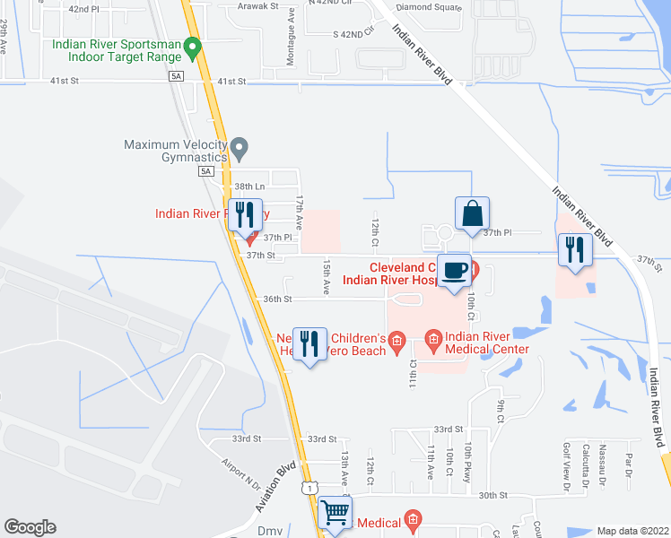 map of restaurants, bars, coffee shops, grocery stores, and more near None in Indian River County