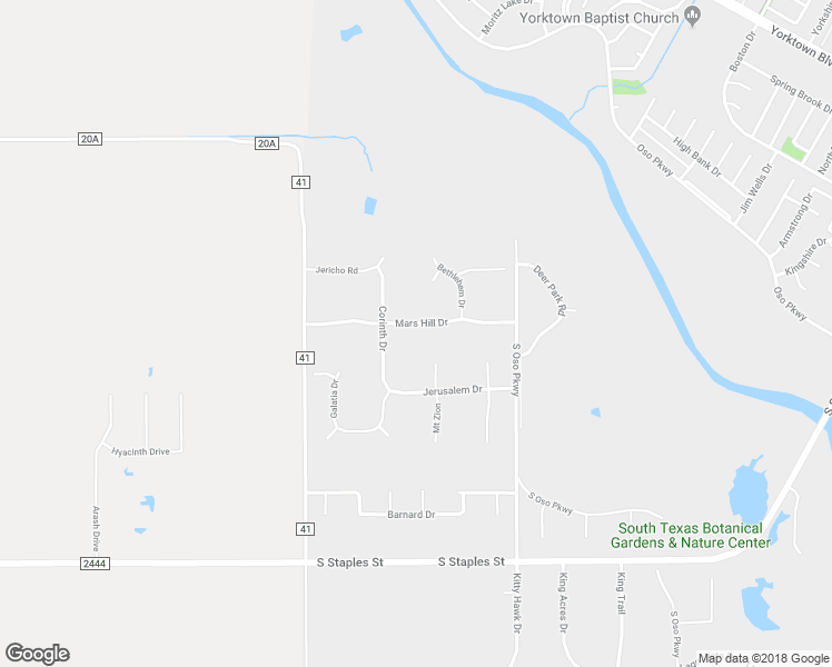 map of restaurants, bars, coffee shops, grocery stores, and more near 4605 Mars Hill Drive in Corpus Christi