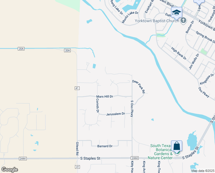 map of restaurants, bars, coffee shops, grocery stores, and more near 7909 Galilee Circle in Corpus Christi