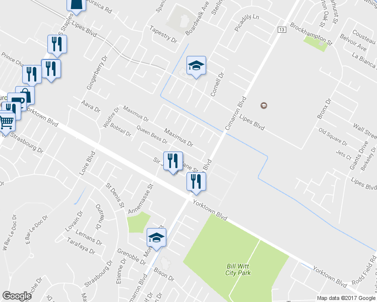 map of restaurants, bars, coffee shops, grocery stores, and more near 6230 Queen Bess Drive in Corpus Christi