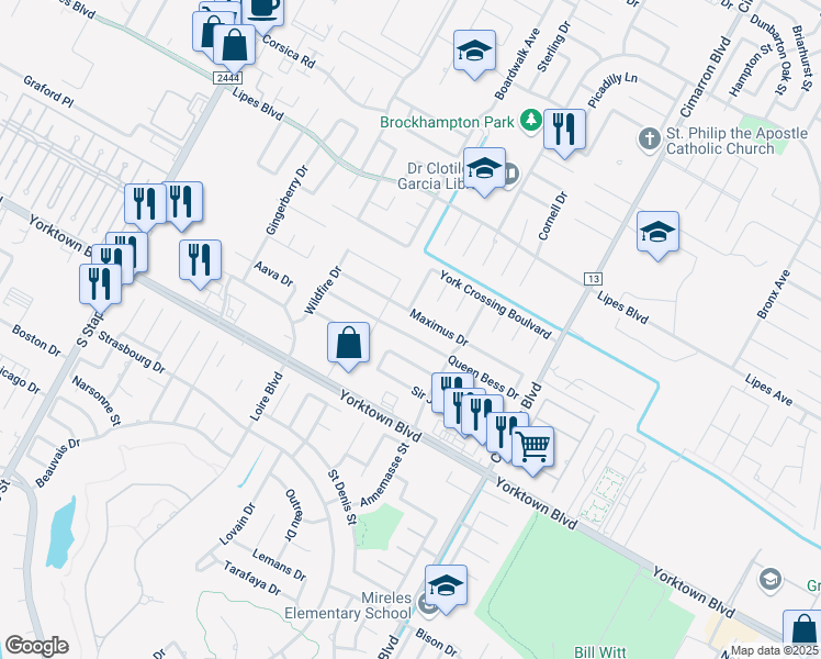 map of restaurants, bars, coffee shops, grocery stores, and more near 6102 Queen Bess Drive in Corpus Christi