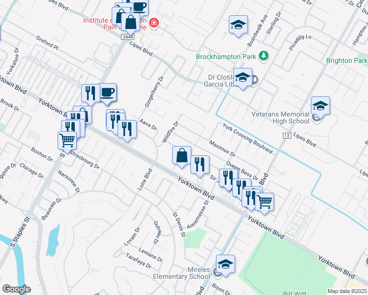 map of restaurants, bars, coffee shops, grocery stores, and more near 6045 Queen Bess Drive in Corpus Christi