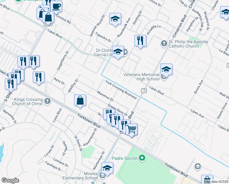 map of restaurants, bars, coffee shops, grocery stores, and more near 3917 Gibraltar Drive in Corpus Christi