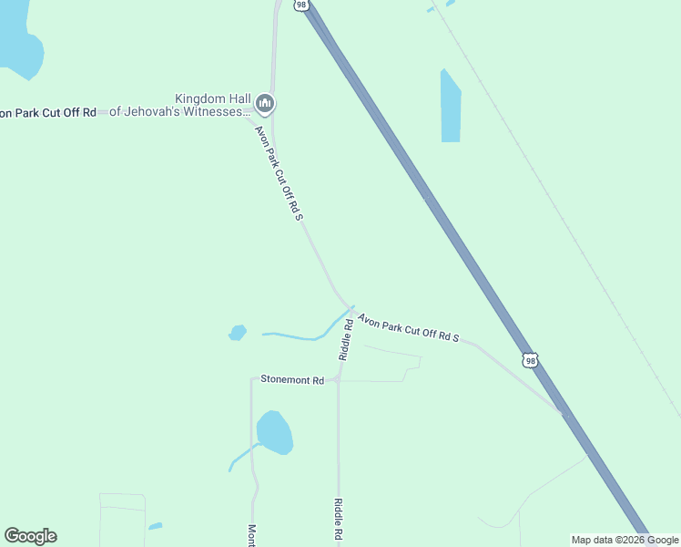 map of restaurants, bars, coffee shops, grocery stores, and more near 4590 Avon Park Cut Off Road South in Frostproof
