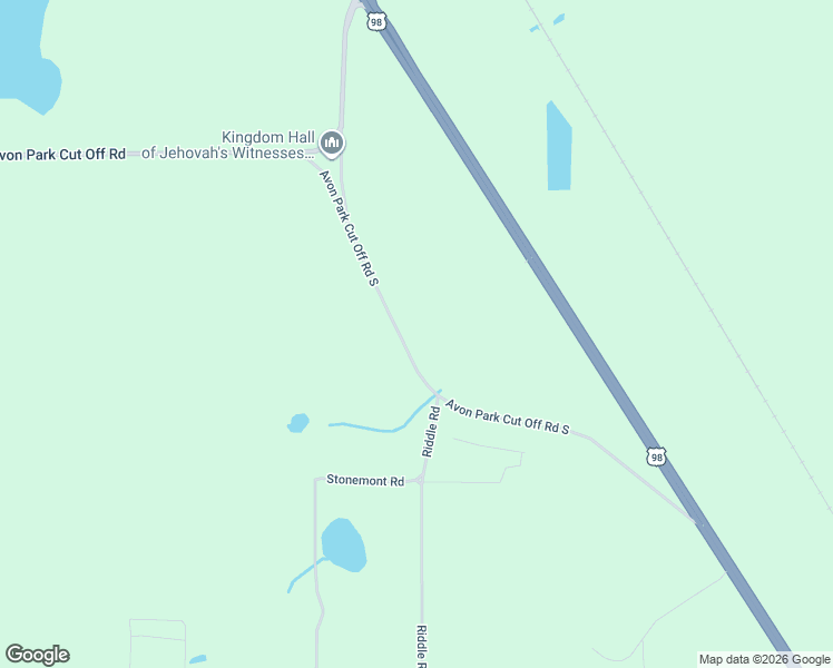 map of restaurants, bars, coffee shops, grocery stores, and more near 4590 Avon Park Cut Off Road South in Frostproof