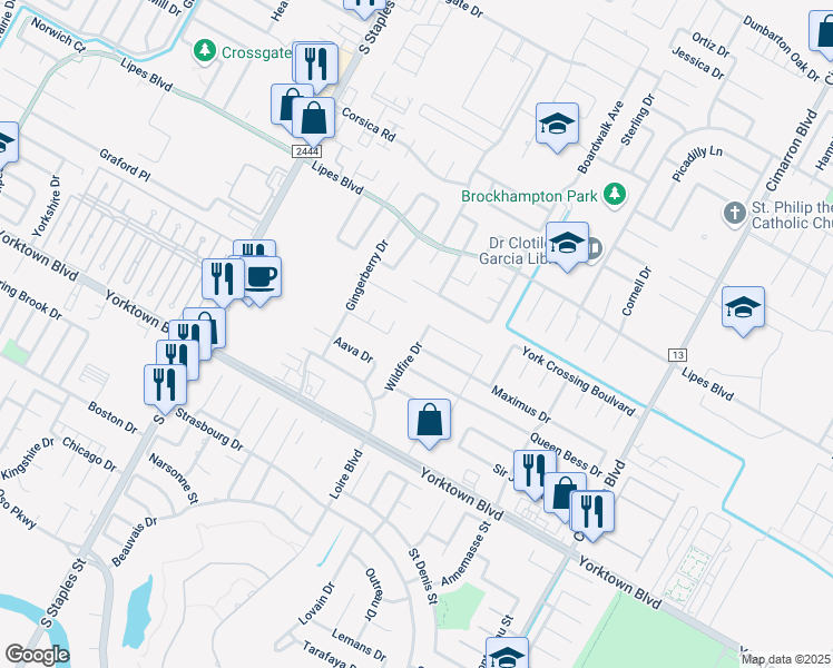 map of restaurants, bars, coffee shops, grocery stores, and more near 5841 Chamomile Court in Corpus Christi
