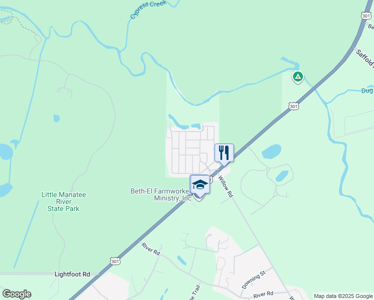 map of restaurants, bars, coffee shops, grocery stores, and more near 4311 Lime Quat Drive in Wimauma