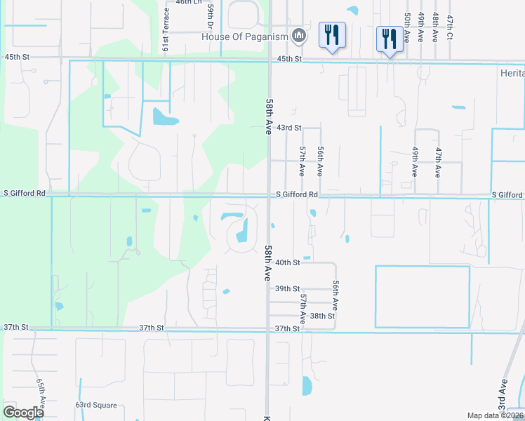 map of restaurants, bars, coffee shops, grocery stores, and more near 5825 40th Place in Vero Beach