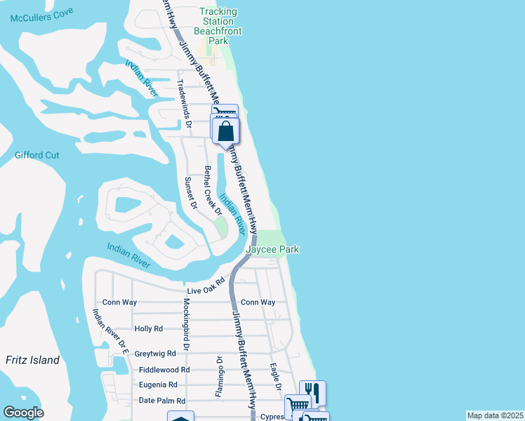 map of restaurants, bars, coffee shops, grocery stores, and more near 4450 Florida A1A in Vero Beach