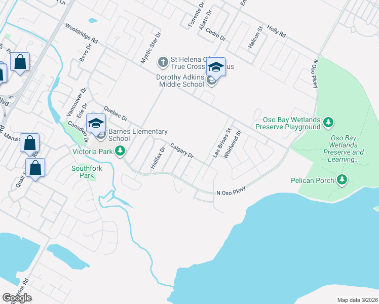 map of restaurants, bars, coffee shops, grocery stores, and more near 3010 Manitoulin Island Drive in Corpus Christi