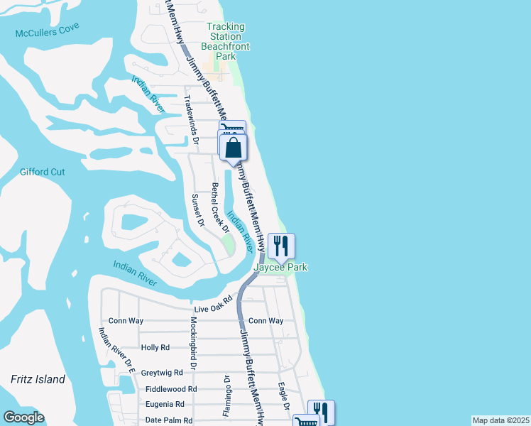 map of restaurants, bars, coffee shops, grocery stores, and more near 4450 Florida A1A in Vero Beach