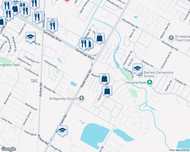 map of restaurants, bars, coffee shops, grocery stores, and more near 3001 South Fork Drive in Corpus Christi