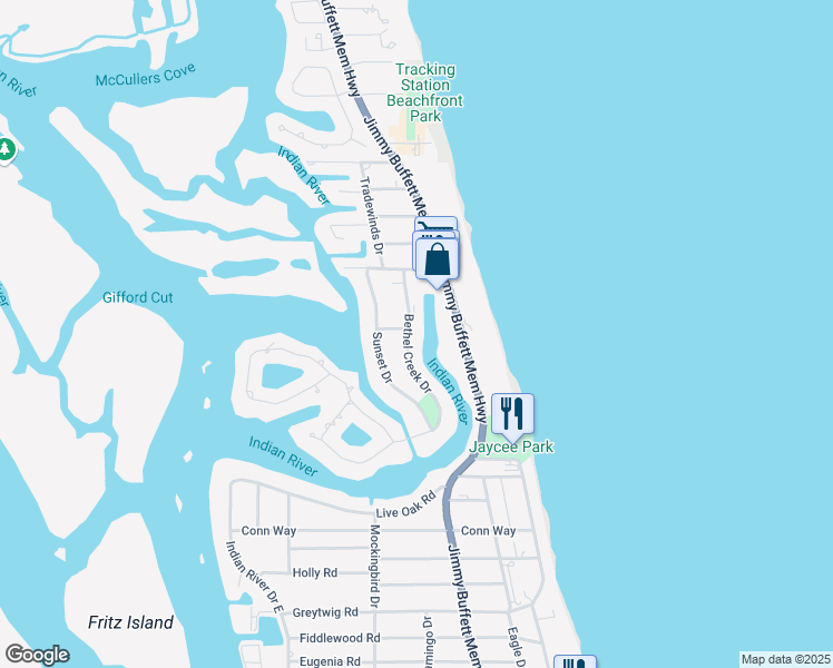 map of restaurants, bars, coffee shops, grocery stores, and more near 4702 Bethel Creek Drive in Vero Beach