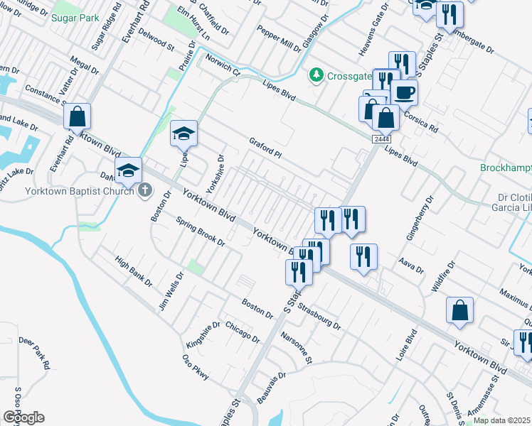 map of restaurants, bars, coffee shops, grocery stores, and more near 7018 Brandon Drive in Corpus Christi