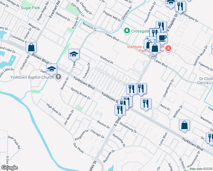 map of restaurants, bars, coffee shops, grocery stores, and more near 7018 Brandon Drive in Corpus Christi