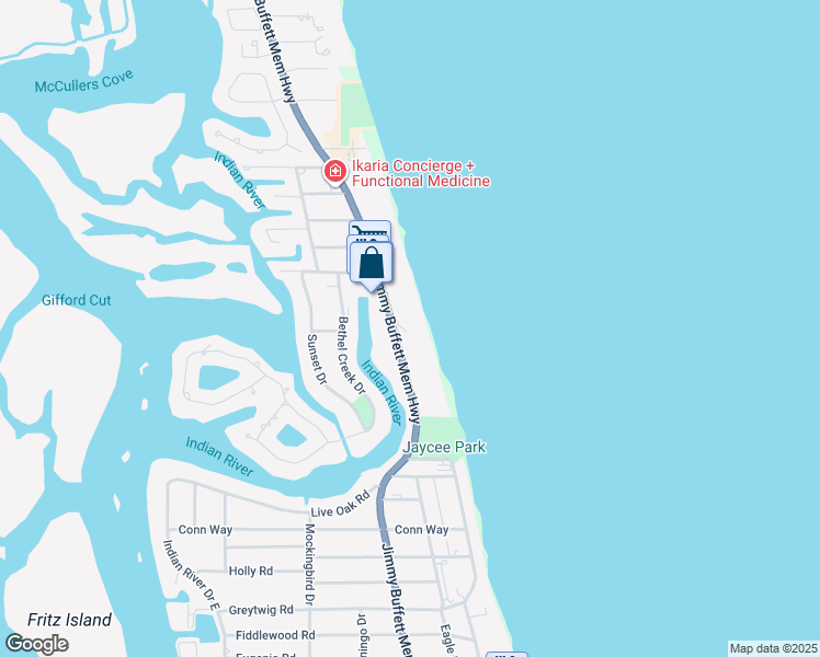 map of restaurants, bars, coffee shops, grocery stores, and more near 4700 Florida A1A in Vero Beach