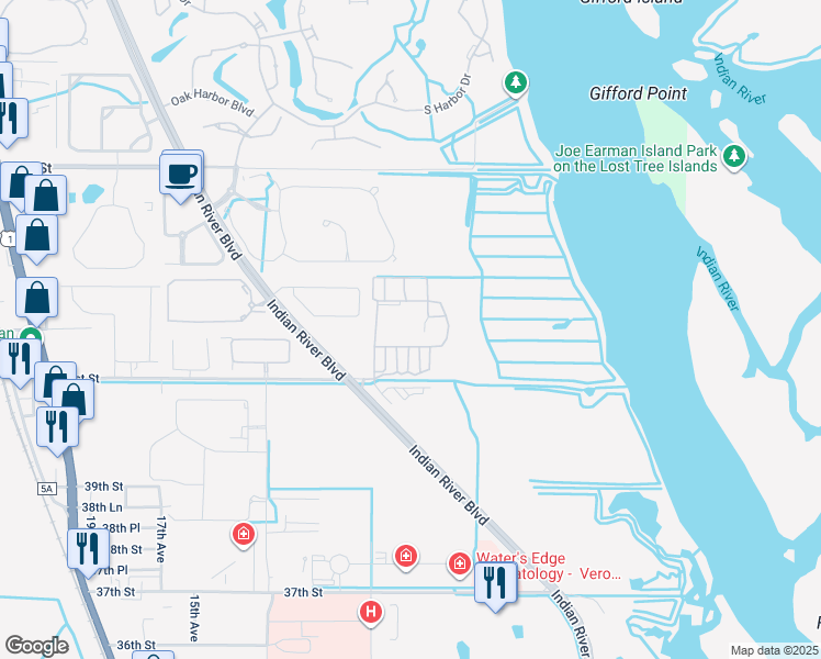 map of restaurants, bars, coffee shops, grocery stores, and more near 910 Regency Square in Vero Beach