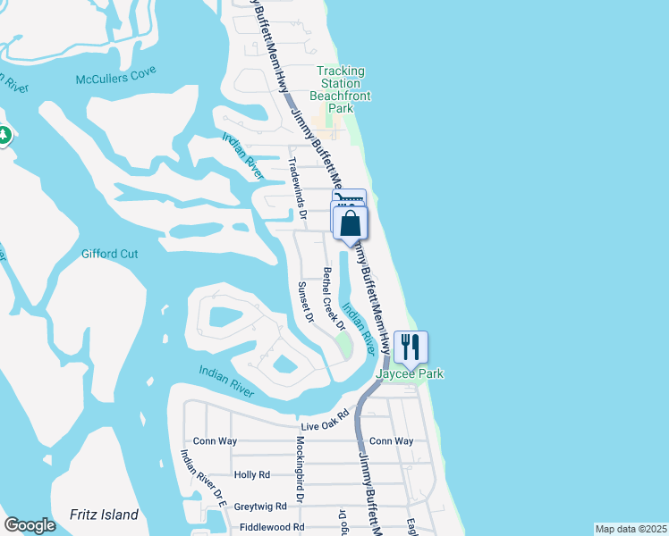 map of restaurants, bars, coffee shops, grocery stores, and more near 4702 Bethel Creek Drive in Vero Beach