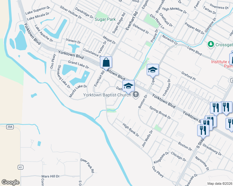 map of restaurants, bars, coffee shops, grocery stores, and more near 7605 Del Rio Dr in Corpus Christi