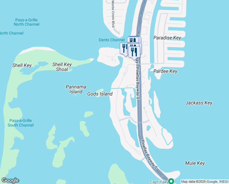 map of restaurants, bars, coffee shops, grocery stores, and more near 1571 Oceanview Drive in St. Petersburg