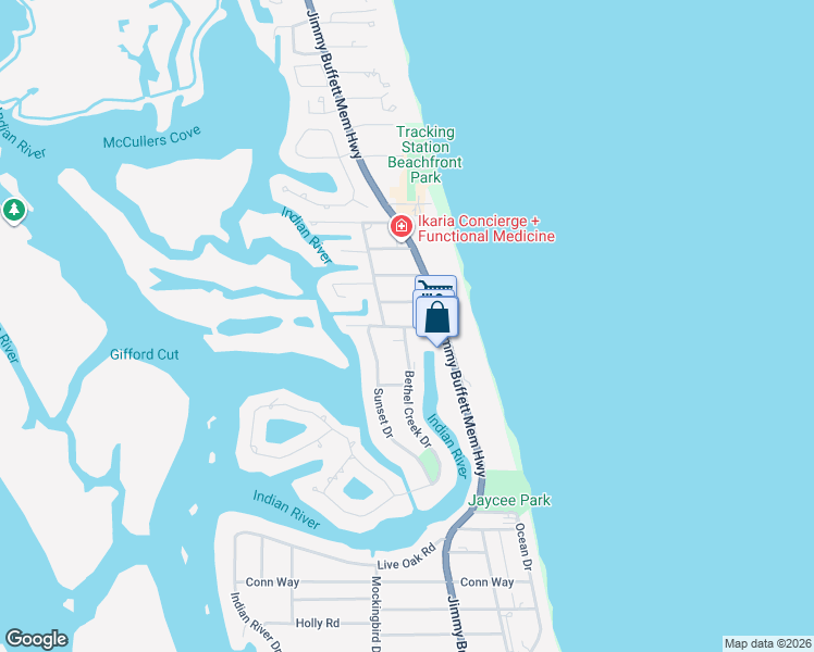map of restaurants, bars, coffee shops, grocery stores, and more near 910 Tropic Drive in Vero Beach