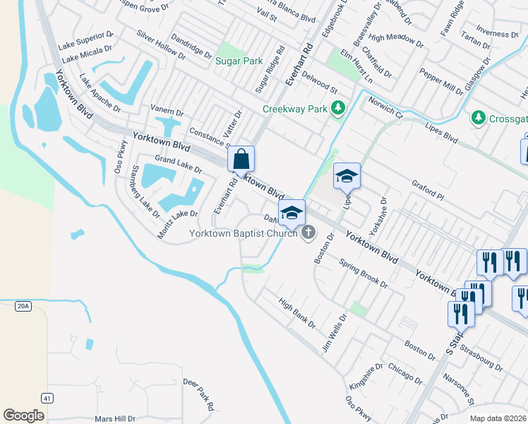 map of restaurants, bars, coffee shops, grocery stores, and more near 7643 San Angelo Drive in Corpus Christi