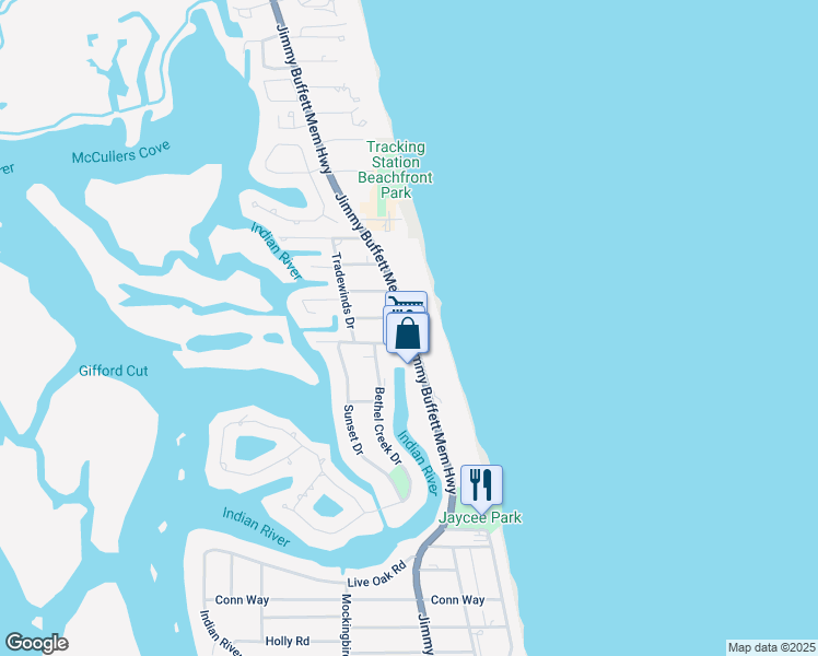 map of restaurants, bars, coffee shops, grocery stores, and more near 4887 Florida A1A in Vero Beach