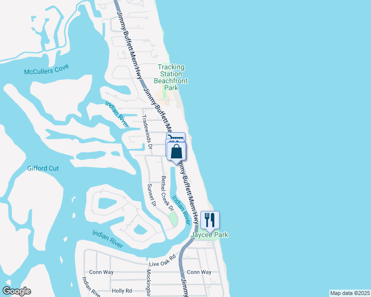 map of restaurants, bars, coffee shops, grocery stores, and more near 5000 Florida A1A in Vero Beach